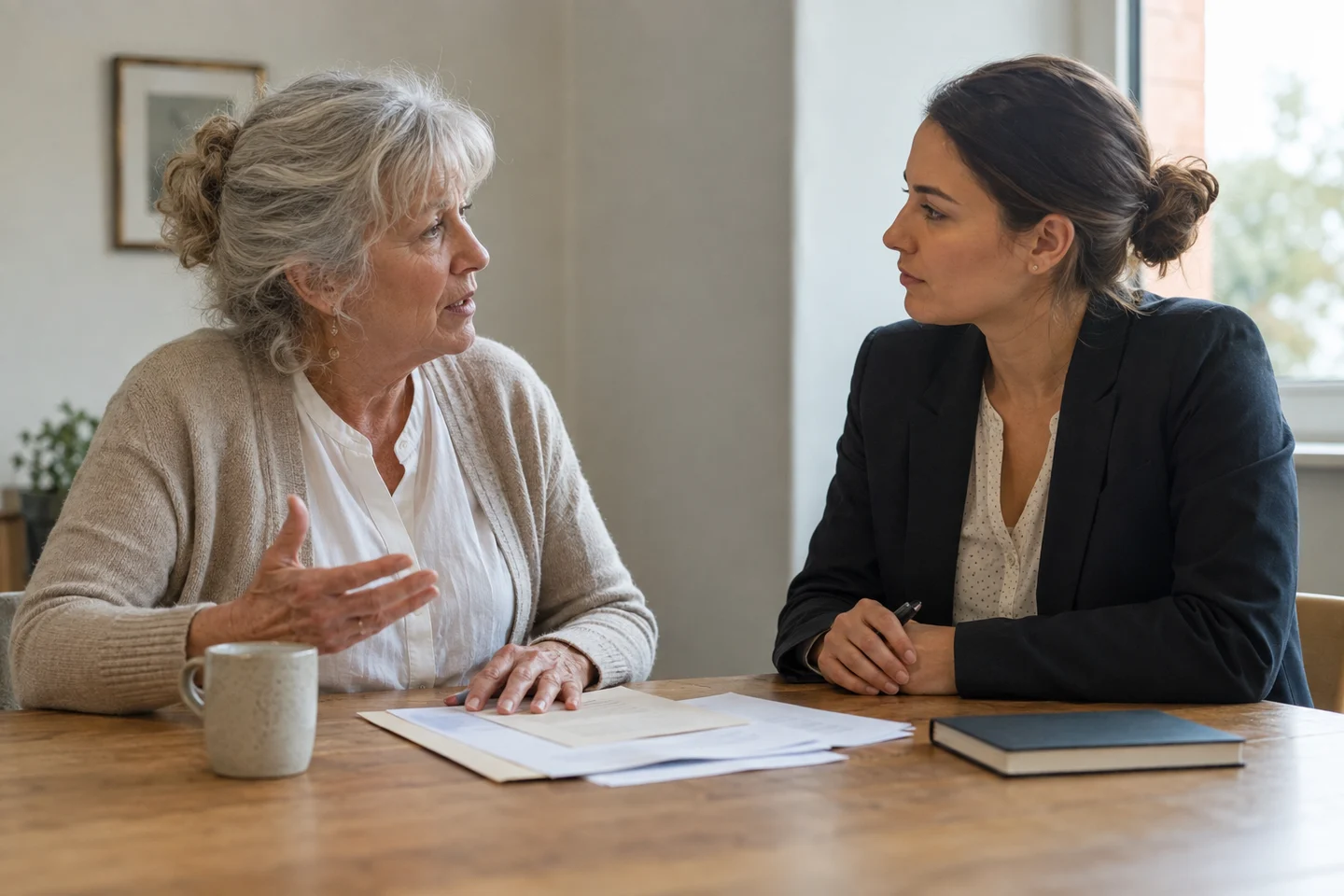 Illustrative scene of people reviewing information together